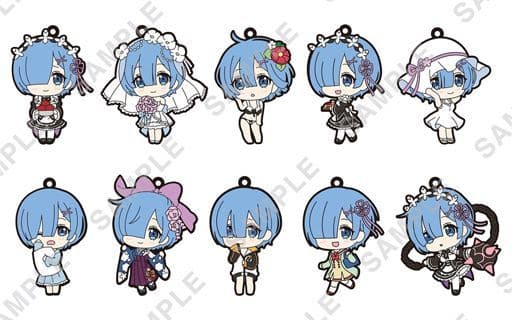 Rem Re:ZERO -Starting Life in Another World- Trading Rubber Strap A Lot of Memories with Rem Ver. All 10 Types Set Key Ring [USED]