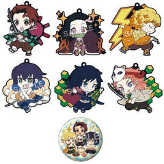 Nezuko Kamado, etc. Demon Slayer: Kimetsu no Yaiba Deco!tto Rubber Charm Part 5 All 6 Types Set Key Ring [USED]