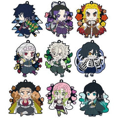 Shinobu Kocho, etc. Demon Slayer: Kimetsu no Yaiba Deco!tto Rubber Charm Part 6 All 9 Types Set Key Ring [USED]