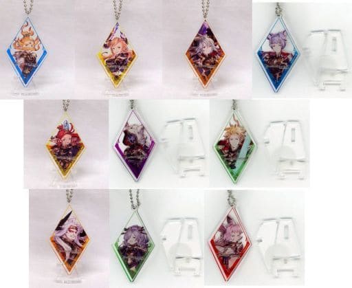 Threo, etc. GRANBLUE FANTASY 6th Anniversary Selection Trading Side Color Acrylic Key Chain Vol.1 Yorozuya Shero Tokyu Hands Branch Offices Limited All 10 Types Set Key Ring [USED]
