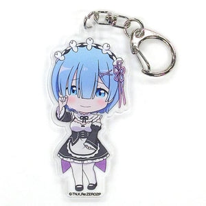 Rem Re: Zero Starting Life in Another World Nendoroid Plus Acrylic Keychain Lowson Limited Key Ring  [USED]