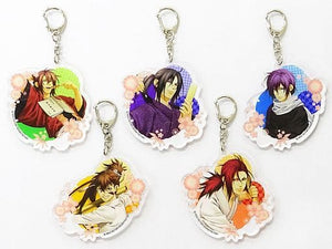 Shinsengumi Hakuoki Commemorative Goods Set Acrylic Key Chain 10th Anniversary Reprint Hakuoki Test Limited Examinees Benefits Key Ring [USED]