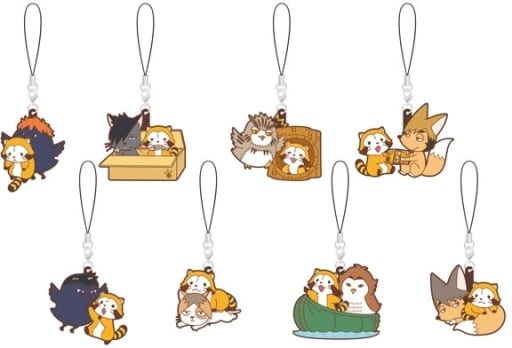 Hinagarasu, etc. Haikyu!! TO THE TOP Trading Rubber Strap Raccoon Rascal Collaboration All 8 Types Set Key Ring [USED]
