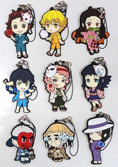 Zenitsu Agatsuma, etc. Demon Slayer: Kimetsu no Yaiba Ichiban Kuji 3 Rubber Charm Kyun Chara Illustrations Prize E All 9 Types Set Key Ring [USED]
