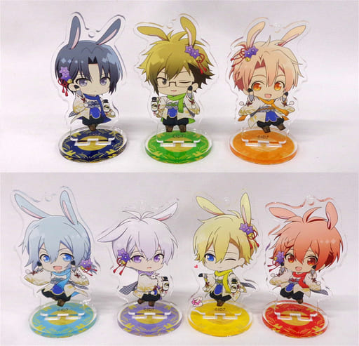 Iori Izumi, etc. IDOLiSH7 Ainana Tsukimisai Trading Acrylic Stand Keychain Love July Festival Ver. IDOLiSH7 animate cafe Limited All 7 Types Set Key Ring [USED]