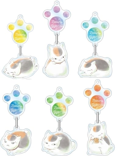 Nyanko-sensei Natsume's Book of Friends Ani-Art Trading Swaying Acrylic Key Chain All 6 Types Set Key Ring [USED]