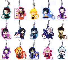 Zenitsu Agatsuma, etc. Demon Slayer: Kimetsu no Yaiba Mugen Train Arc Rubber Charm Shopping LAWSON Limited All 15 Types Set Key Ring [USED]