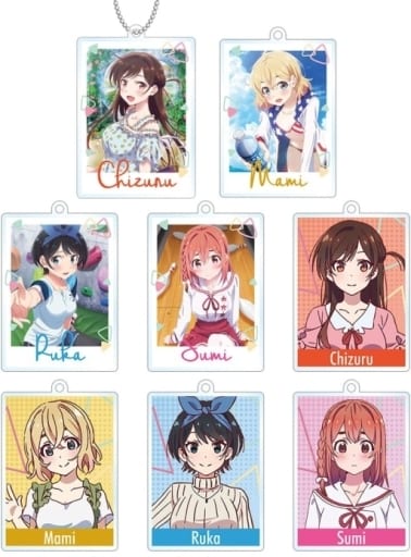 Chizuru Mizuhara, etc. Rent-a-Girlfriend Trading Acrylic Key Chains All 8 Types Set Key Ring [USED]