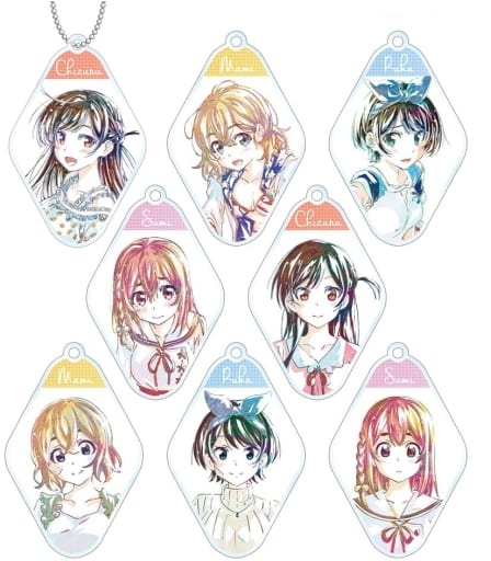 Chizuru Mizuhara, etc. Rent-a-Girlfriend Ani-Art Trading Acrylic Key Chains All 8 Types Set Key Ring [USED]