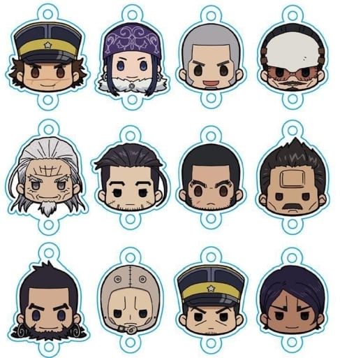 Hyakunosuke Ogata, etc. Golden Kamuy Churu Chara Renketsu! Key Chain All 12 Types Set Key Ring [USED]