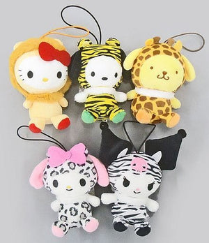 All 5 Types Set Animal Mascot Sanrio Characters Key Ring [USED]