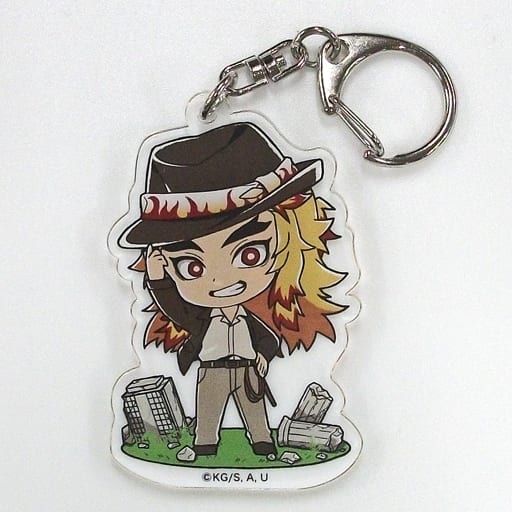 Kyojuro Rengoku Demon Slayer: Kimetsu no Yaiba Trading Acrylic Key Chains Sunshine City Total Concentration! Urban Legend of The Sun Sunshine 60 Observation Deck Sky Circus Limited Key Ring [USED]