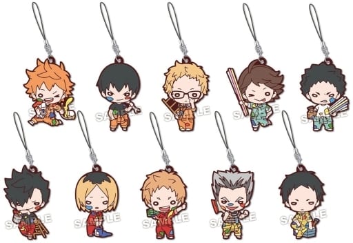 Shoyo Hinata, etc. Haikyu!! TO THE TOP Nitotan Paint Suit Rubber Mascot All 10 Types Set Key Ring [USED]