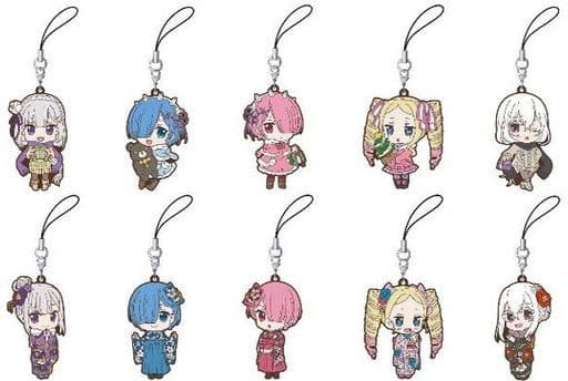 Emilia, etc. Re:ZERO -Starting Life in Another World- Rubber Strap Collection Winter All 10 Types Set Key Ring [USED]