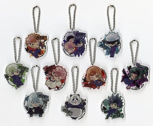 Satoru Gojo, etc. Jujutsu Kaisen Pita! Deformed Acrylic Key Chain All 10 Types Set Key Ring [USED]