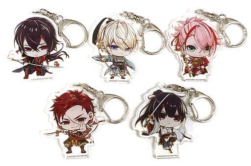 Yoritomo Minamoto, etc. Birshana Senki: Genpei Hika Musou Newly Drawn Chibi Character Acrylic Key Chain Animate Limited Switch Edition Bundled Benefits 5 Types Set Key Ring [USED]