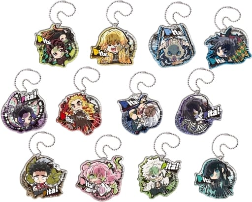Zenitsu Agatsuma, etc. Demon Slayer: Kimetsu no Yaiba Pita! Deformed Acrylic Key Chain Vol.5 All 12 Types Set Key Ring [USED]
