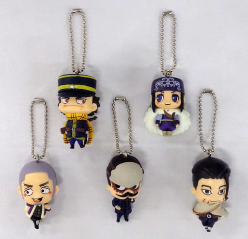 Saichi Sugimoto, etc. Golden Kamuy Figure Mascot All 5 Types Set Key Ring [USED]