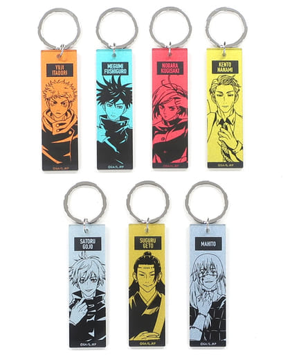 Megumi Fushiguro, etc. Jujutsu Kaisen Trading Metallic Keychain Face Adversit!! Jujutsu Kaisen Plaza in Loft Limited All 7 Types Set Key Ring [USED]