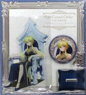 Lion King Lancer Artoria Acrylic Mascot & Tin Badge Set Fate/Grand Order Divine Realm of the Round Table: Camelot Part 1 Theater Goods Key Ring [USED]