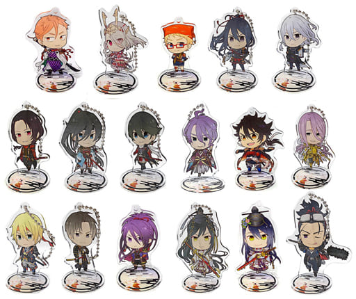 Namazuo Toushiro, etc. Touken Ranbu ONLINE Trading Acrylic Stand Key Chain Kiwame Ver. animatecafe Kiwame Limited All 17 Types Set Key Ring [USED]