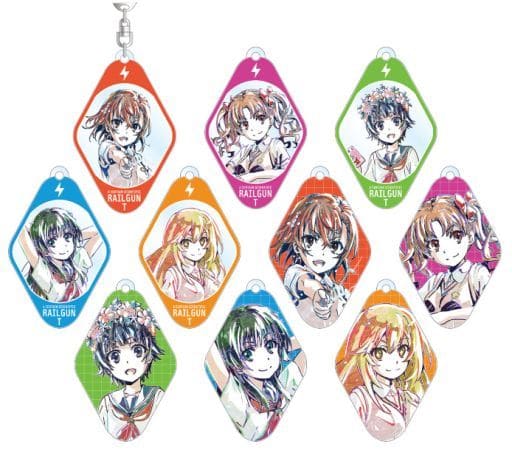 Mikoto Misaka, etc. A Certain Scientific Railgun T Ani-Art Trading Acrylic Key Chains All 10 Types Set Key Ring [USED]