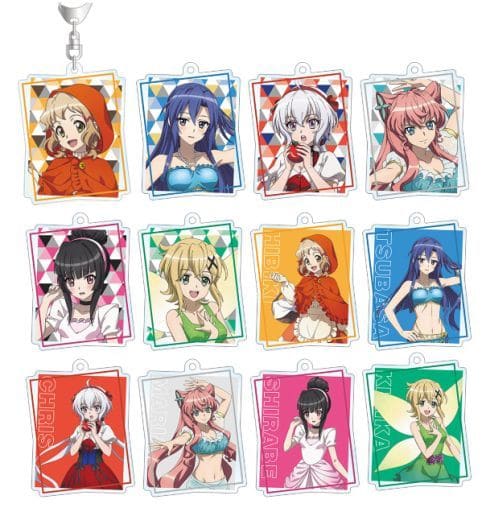 Tsubasa Kazanari, etc. Symphogear XV Newly Drawn Illustration Fairy Tale Ver. Trading Acrylic Key Chains All 12 Types Set Key Ring [USED]