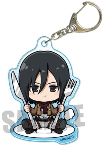 Mikasa Ackerman Attack on Titan Gochi-Chara Acrylic Key Chain Key Ring [USED]