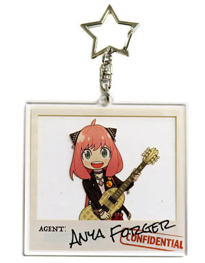 Anya Forger Guitar SPY x FAMILY Trading Acrylic Stand Keychain Tower Records Limited Key Ring [USED]