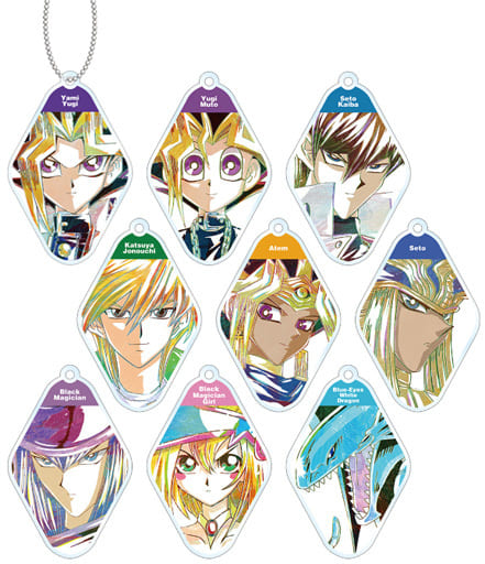 Seto Kaiba, etc. Yu-Gi-Oh! Ani-Art Trading Acrylic Key Chains All 9 Types Set Key Ring [USED]