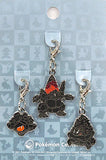 837.Rolycoly & 838.Carkol & 839.Coalossal National Picture Book Metal Charm 3 Set Pokemon Pokemon Center Limited Key Ring  [USED]