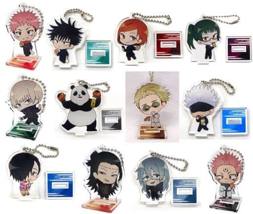 Satoru Gojo, etc. Jujutsu Kaisen Deformed Acrylic Key Chain Sega Collaboration Cafe Limited All 12 Types Set Key Ring [USED]