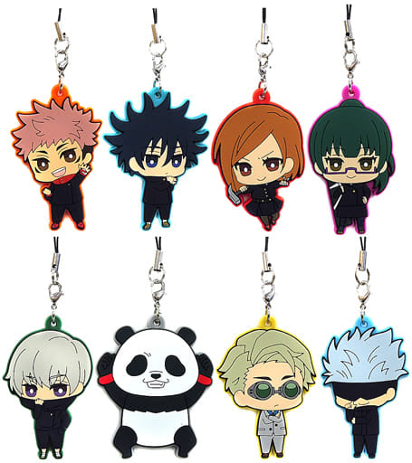 Satoru Gojo, etc. Jujutsu Kaisen Rubber Charm All 8 Types Set Key Ring [USED]