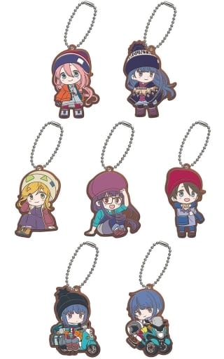Nadeshiko Kagamihara, etc. Laid-Back Camp Season 2 Capsule Rubber Mascot 4 All 7 Types Set Key Ring [USED]