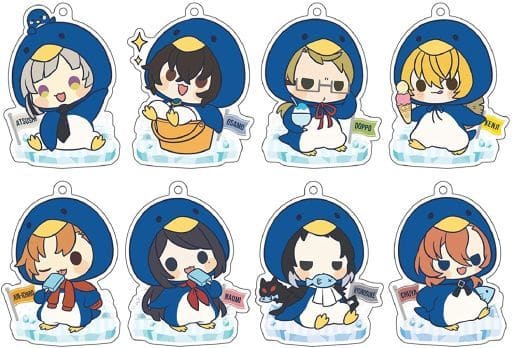 Osamu Dazai, etc. Bungo Stray Dogs Acrylic Strap Kigurumi Series Penguins Ver. All 8 Types Set Key Ring [USED]