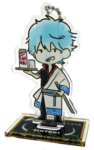 Gintoki Sakata Gintama The Final Trading Acrylic Stand Keychain Capcom Cafe Limited Key Ring [USED]