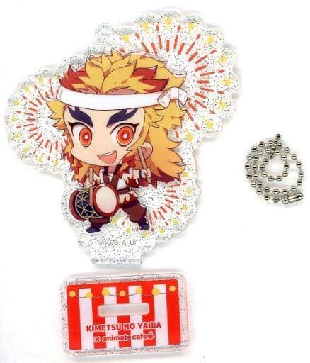 Kyojuro Rengoku Demon Slayer: Kimetsu no Yaiba Trading Acrylic Stand Key Chain animatecafe Taiwan Taipei Ximending Limited Key Ring [USED]