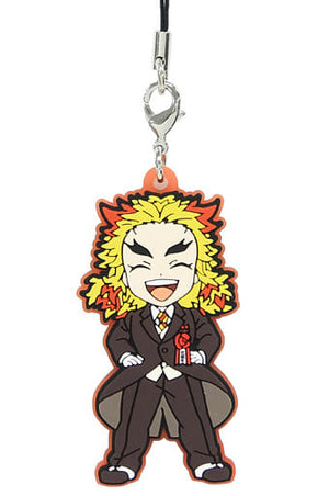 Kyojuro Rengoku Demon Slayer: Kimetsu no Yaiba Random Rubber Strap Aniplex+ Order Production Limited Kimetsu Festival Online Animation 2nd Anniversary Celebration Key Ring [USED]