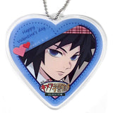 Giyu Tomiokau Junior High and High School!! Kimetsu Academy Story Valentine Arc Heart Shaped Random Acrylic Charms ufotable Cafe & Machi Asobi Cafe Limited Key Ring [USED]