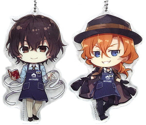 Osamu Dazai Chuuya Nakahara Bungo Stray Dogs Acrylic Keychain Set animate Bangkok Limited Key Ring [USED]