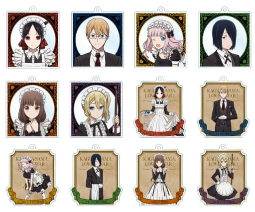 Kaguya Shinomiya, etc. Kaguya sama Love is War 2nd Season Newly Drawn Illustration Maid & Butler Ver. Trading Acrylic Keychains All 12 Types Set Key Ring [USED]