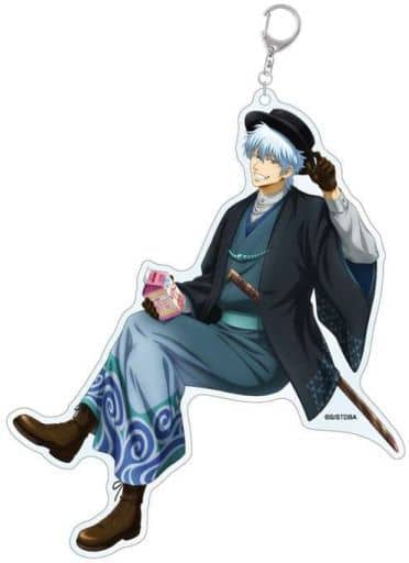 Gintoki Sakata Gintama Retro Modern Series Acrylic Key Chain Big Key Ring [USED]
