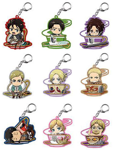 Erwin Smith, etc. Attack on Titan Trading Acrylic Key Chains Cup in Series 2 All 9 Types Set Key Ring [USED]