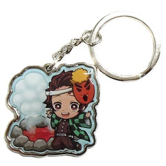 Tanjiro Kamado Jigoku Onsen Demon Slayer: Kimetsu no Yaiba Metal Key Chain Oita Limited Key Ring [USED]