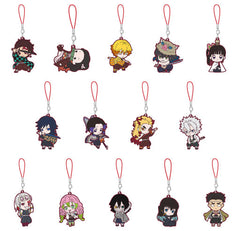 Tanjiro Kamado, etc. Demon Slayer: Kimetsu no Yaiba Metsu! Capsule Rubber Mascot 7 All 14 Types Set Key Ring [USED]