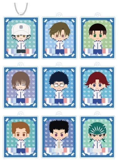 Kunimitsu Tezuka, etc. The New Prince of Tennis NordiQ Seigaku Trading Acrylic Key Chains All 9 Types Set Key Ring [USED]