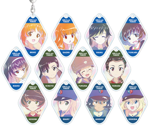 Miho Nishizumi, etc. GIRLS und PANZER das Finale Ani-Art Clear Label Trading Acrylic Keychains Ver.A All 12 Types Set Key Ring [USED]