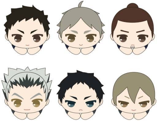 Daichi Sawamura, etc. Haikyu!! Hagu Chara Collection 3 All 6 Types Set Key Ring [USED]