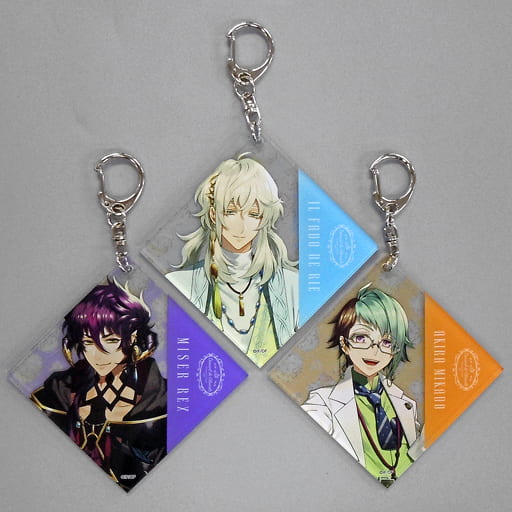 Michelle Alex Il Fado de Rie Akira Mikado Cafe Enchante Acrylic Key Chain Dessert De Otomate Otomate Fan Event 2021 Limited Acrylic Keychain Prize Set of 3 Key Ring [USED]