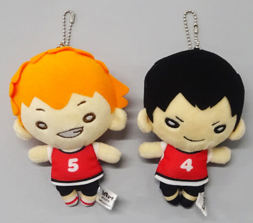 Shoyo Hinata Tobio Kageyama Bibs Haikyu!! Nitotan Plush Toy with Ball Chain Joint Practice Session 2019 Limited Key Ring [USED]